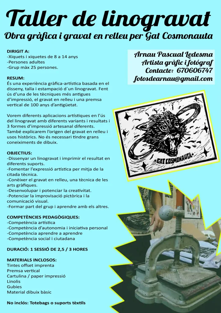 Taller linogravat - Gat Cosmonauta